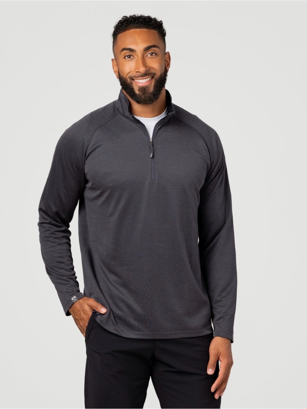 Storm Creek NWT Renewer II Bamboo Quarter Zip Pullover Medium Blue Gray